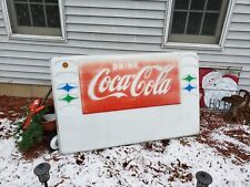 Vintage 1960s Coca Cola Soda Outdoor Advertising Wall Sign 5 Feet x 4 Feet picture