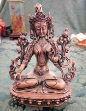 White Tara Nepal QUAN YIN Goddess of Mercy and Compassion 8+ inches tall, Patina picture