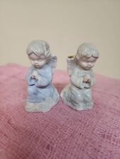 BEAUTIFUL hand Painted Ceramic Angels taper candle holders picture