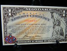 NORFED $1 RARE Series 1998 American Liberty Currency Silver Certificate GEM UNC picture