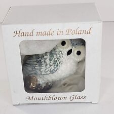 Sewerynski Owl Mouth Blown Glass Ornament Poland Handmade HTF picture