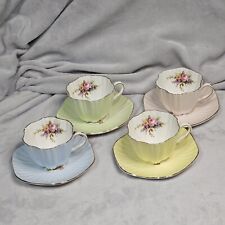 EB Foley Bone China England Floral Pastel Service For 4 Teacup & Saucers  picture