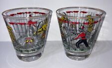 Vintage 1950s Libbey Day at the Circus (set of 2) 5 Oz glasses Lion Tamer Themed picture