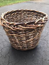 16” Tall Old Willow Reed Basket 13” round  nice patina picture