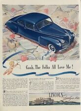Rare 1941 Original Vintage Lincoln Zephyr V-12 Car Coupe Automobile Ad picture