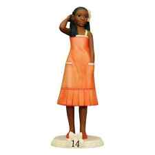 African American Birthday Girl, Age 14 Figurine Standing at 7.5