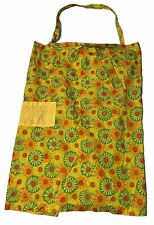 VINTAGE 70’s Handmade Yellow Green Orange Flower Power Apron Smock Top One Size picture