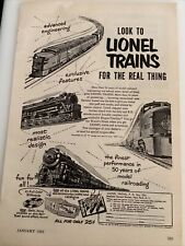 Vintage Print Advertisement Lionel Trains Locomotive Schick Injector Razor picture
