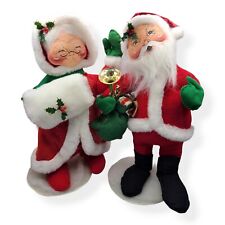 LOT of 2 Vintage 95 Annalee Dolls Music Box Mr. & Mrs. Santa Claus Christmas 18