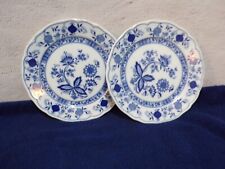 Vintage Blau Zwiebelmuster Blue Onion Scallop Edges Salad Plates Set of 2 picture