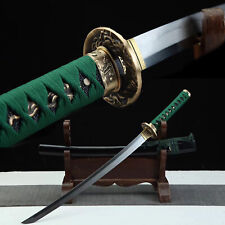 Green 30'' Wakizashi Japanese Katana Samurai Sword T10 Clay Tempered Full Tang picture