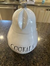 New Rae Dunn By Magenta Pear Shaped Cookies Jar White Kitchen Farmhouse Family picture