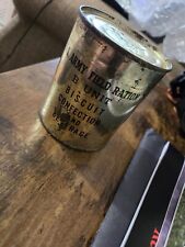 Clean  11/ 1942 WW2 US Army Field Ration C B unit can w/key picture