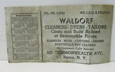 1954 WALDORF Cleaners - Dyers - Tailors Flyers w/Year Calendar picture