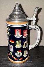 Gerz Vintage Deutschland Coats of Arms Beer Stein w/Pewter Flip Lid picture