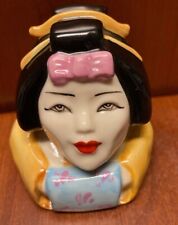 Kevin Francis Face Pot- Lovely Yellow Geisha Girl, w/Gold Backstamap  picture