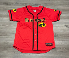 Vintage 2004 Disney Pixar The Incredibles Stitched Baseball Jersey Men's Size M picture