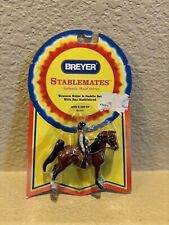 Breyer Stablemates Western Rider & Saddle Set with Bay Saddlebred #5202 picture