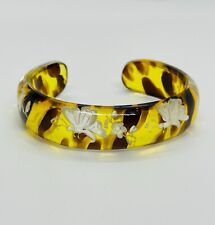 Vintage (1940's) Lucite Reverse Carved Butterfly Cuff Bracelet picture