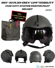 HGU-33  Style PLAIN GREY/ LOW VISIBILITYUSAF NAVY AVIATOR FIGHTER PILOT HELMET  picture