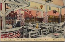 1947 MIAMI BEACH Florida Postcard ROBIN HOOD INN RESTAURANT Biscayne Blvd. Linen picture