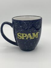 SPAM mug. Cobalt Blue Speckle And Yellow Lettering. Hormel Foods. picture