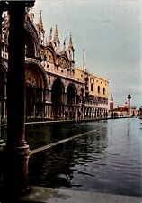 Venice. St. Mark's Square High Water Vintage Chrome Postcard picture