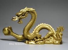 Chinese Folk Feng Shui Pure Copper Brass Zodiac Year Dragon Statue picture