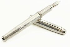 Pin Stripe Solid Silver Fountain Pen F Nib Pelikan Cartridges picture
