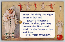 Pierrot Clown Harlequin Devil A/S Stocker Shaw Dont Worry 8 Hours Alpha Postcard picture