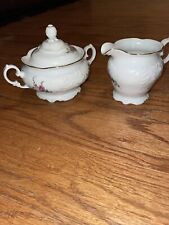 Royal Kent Collection Bavarian Rose Poland Lid Sugar Bowl Creamer Set  picture