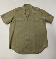Vintage 1969 Vietnam Army Shirt Mens Medium Khaki Cotton 9oz Tropical Shade SS picture