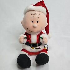 Gemmy Peanuts Charlie Brown Santa Musical Plush Christmas Lights Decoration  picture