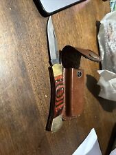 Vintage, Sears Lockback Knife with Leather Sheath, 95752, 3-1/2