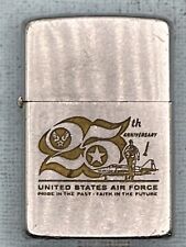 Vintage 1972 US Air Force 25th Anniversary Chrome Zippo Lighter picture