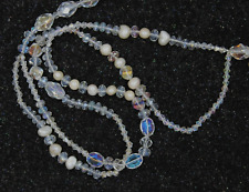 Handcrafted Sparkling Crystal & Pearl Bead Necklace 35