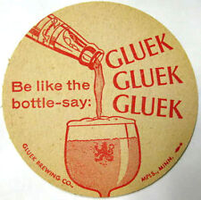 GLUEK Beer COASTER, Mat with a LION on the glass, Minneapolis, MINNESOTA, 1960's picture