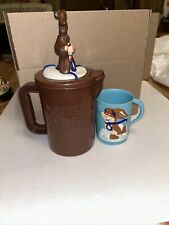 Vintage Nestle Quick Nesquik Chocolate Milk Bunny Mixer Plastic Pitcher & Cup picture
