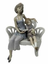 Lladro 5721 Once Upon A Time  Mother And Daughter Reading Book On Bench Soccer picture