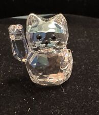 Vintage Swarovski Waving Kitty Crystal Figurine. 1.5” Perfect Collectale Estate picture