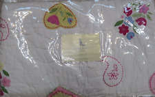 Pottery Barn Kids Ashley Quilt 100% Cotton Toddler Applique Embroidered 36