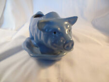 CDP blue ceramic pig planter w/tray picture