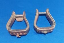 Leather Wrapped Wood/Metal Horse Saddle Stirrups Cowboy Western Rustic Barn Déco picture