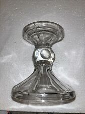 Vintage Bohemian Thick Glass Pillar Candelstick Holder picture