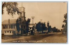 Oxford Massachusetts RPPC Photo Postcard Main St. North Exterior c1923 Vintage picture
