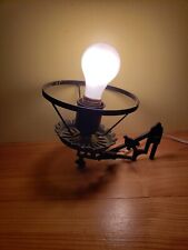 Vintage Electric Lamp Cast Iron Wall Sconce Victorian Oil Lamp Style Works picture