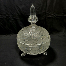 Imperlux Lead Crystal Candy Bowl w/ Lid Footed Pressed Heavy made in GDR picture