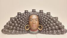 Rare VTG Atlantic Mold Co Ceramic 7 Candle Holder African Women  20