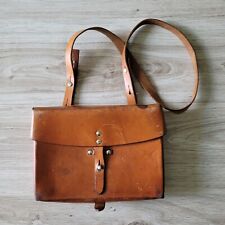 A.Deyhle Rorscharch 1972 Vintage Swiss Army Officer Leather Bag Satchel Brown picture