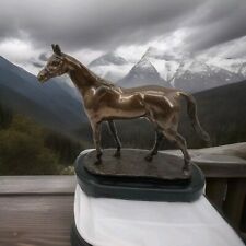 Beautiful Vtg Cast bronze horse statue sculpture. On Base No Name Or Brand picture